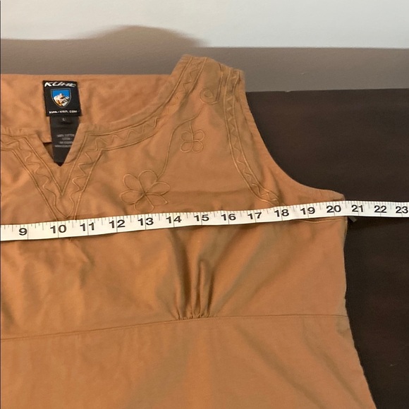 KUHL Embroidered Brown Sleeveless Top 100% Cotton - Picture 8 of 9